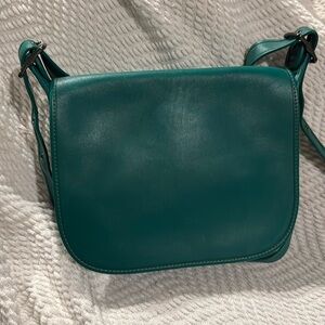 Vintage COACH Green Patricia Legacy Leather Saddle Bag